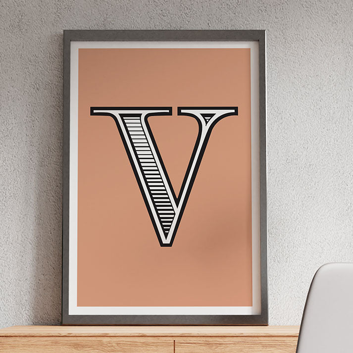 Personalized Monogrammed Wall Art | Modern Lowercase Name Initial Print | Custom Typography Art for Home Decor | Scandinavian Inspired Wall Art | Monochrome Letter Poster