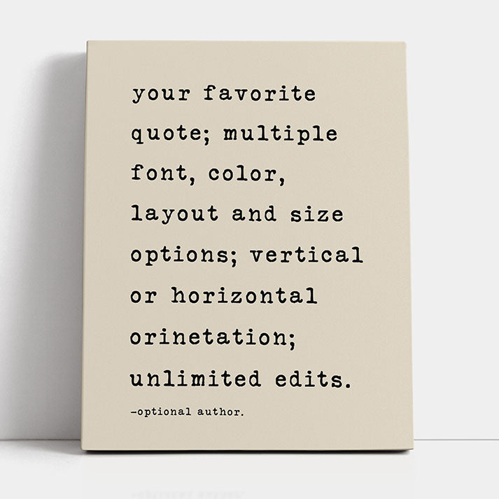 Personalized Monogrammed Wall Art - Custom Quote Print on Canvas, Wall Art With Your Text, Song Lyrics, or Motivational Quotes - Framed Canvas Typography Poster for Home Décor, Gifts, and Inspirational Artwork