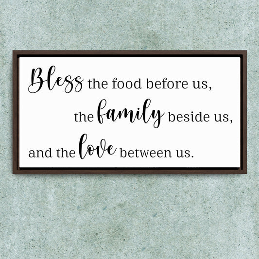 Custom Dining Room Signs – Personalized Dining Room Wall Decor, Kitchen Wall Art, Christian Home Decor, Bible Verse Quote, Farmhouse Style, Wooden Framed Sign, Wedding Gift