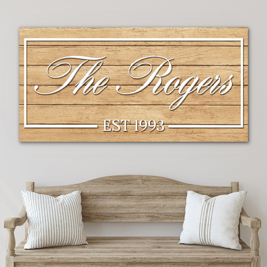 Personalized Family Last Name Sign - Custom Wooden Framed Family Last Name Sign - Family Established Sign for Wedding, Anniversary, Housewarming Gift
