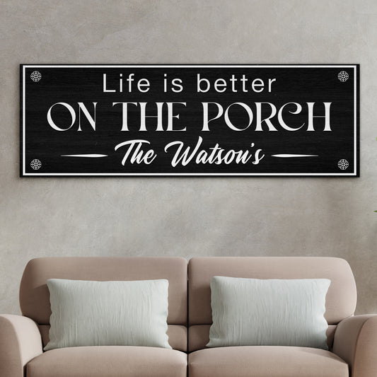 Personalized Family Last Name Sign - Custom Outdoor Wooden Framed Family Last Name Sign with Established Date for Front Porch or Entryway Decor