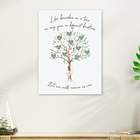 Personalized Family Tree Gift - Custom Watercolor Family Tree Wall Art for Housewarming, Grandma, 25th Anniversary, Wedding or Family Reunion Décor