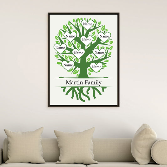Personalized Family Tree Sign - Custom Family Name Template - Gifts for Mother's Day, Father's Day, Housewarming, or Christmas Wall Decor