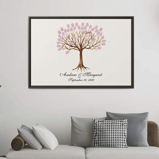Personalized Thumbprint Tree Sign - Custom Wedding Guest Book Alternative for Weddings, Anniversaries, Baby Showers, Family Reunions, Farewell Parties