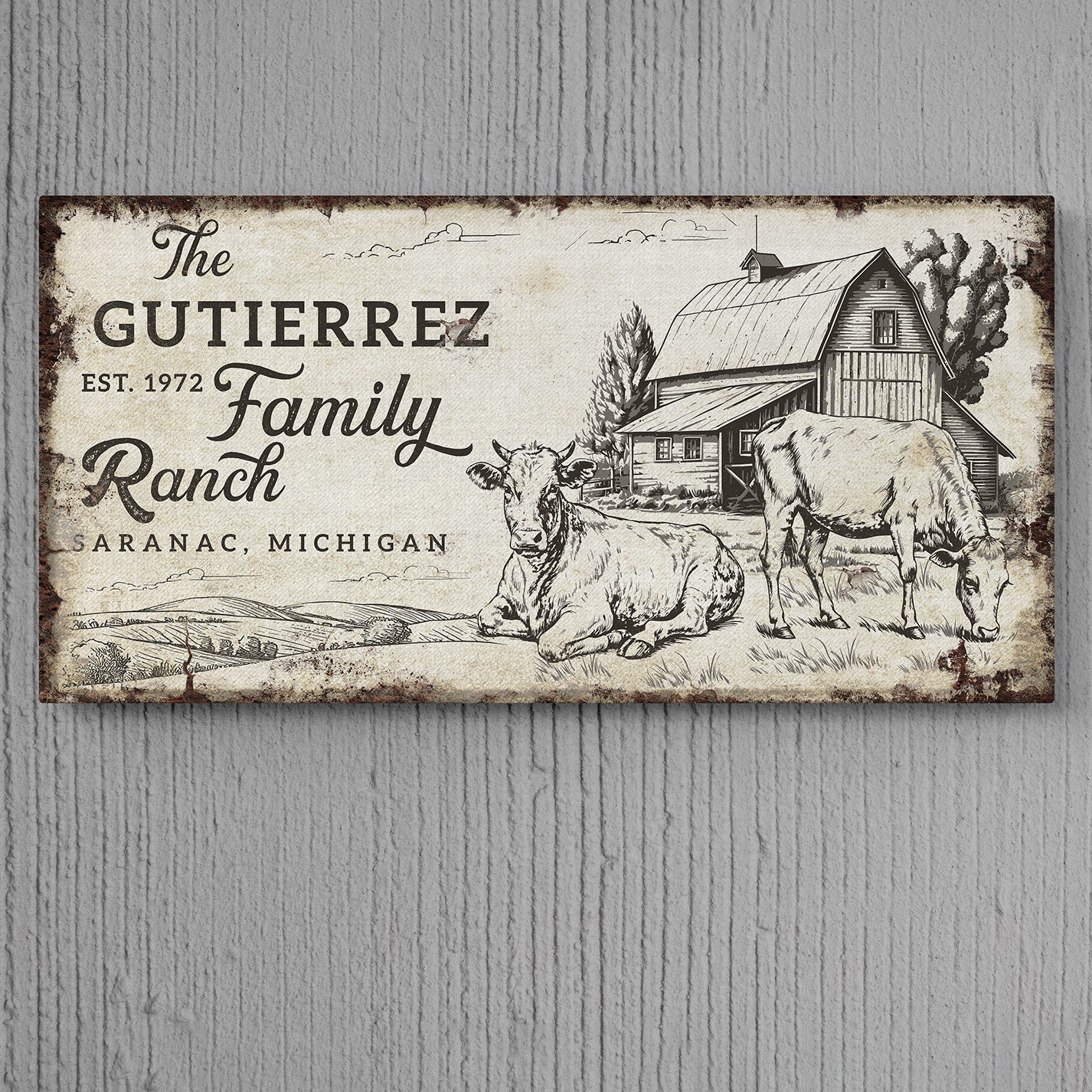 Personalized Farmhouse Sign – Custom Horse Ranch or Cattle Company Sign – Rustic Farmhouse Decor, Western Homestead Gift for Cowboys and Horse Lovers