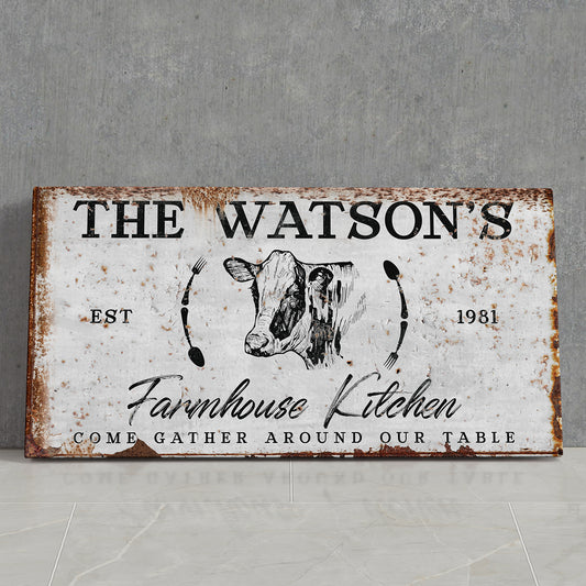 Personalized Farmhouse Kitchen Sign – Custom Rustic Wall Decor for Farmhouse, Vintage Style Kitchen Sign with Established Date – Farm Decor for Farmers, Barn Lovers, Country Kitchens & Housewarming Gifts