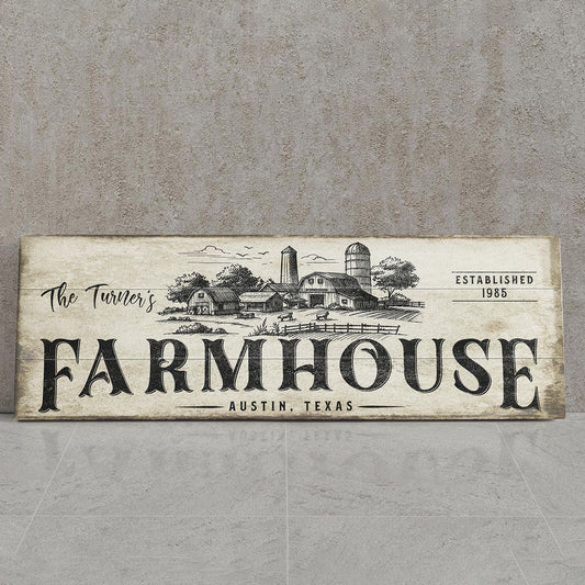 Personalized Farmhouse Sign | Custom Farmhouse  Sign | Rustic Farmhouse Kitchen Signs | Farm to Table Wall Art | Established Year Sign | Gifts for Farmers & Homesteaders | Vintage Style Decor
