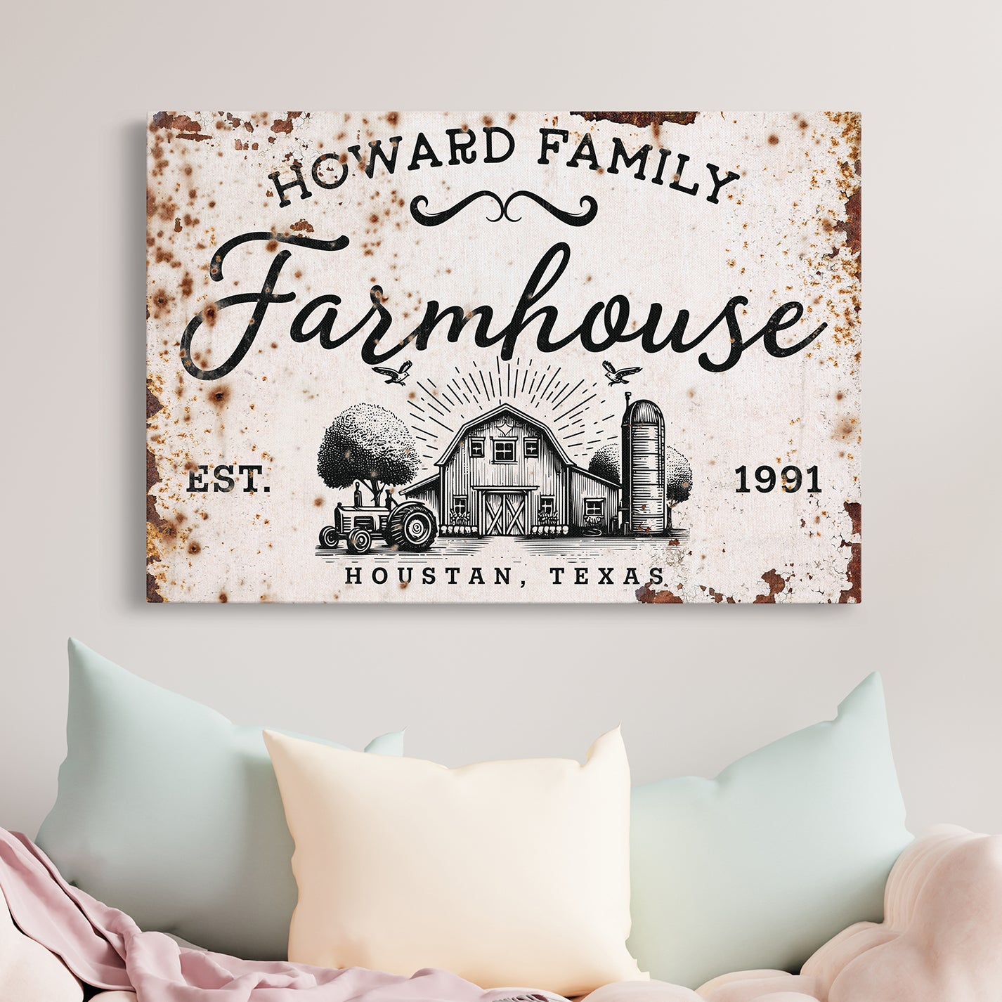 Custom Farmhouse Sign | Rustic Farmhouse Wall Decor | Personalized Homestead Signs, Farmhouse Kitchen Signs, Vintage Style Signs for Farm | Perfect Gifts for Farmers, Weddings, Anniversaries, and Housewarmings