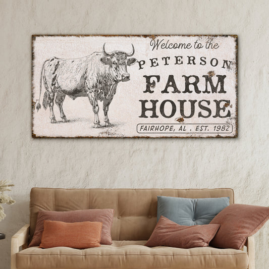 Custom Farmhouse Sign with Family Name – Personalized Rustic Wall Art for Kitchen, Yard, or Entryway | Vintage Farmhouse Decor, Homestead Sign, Chicken Coop Sign