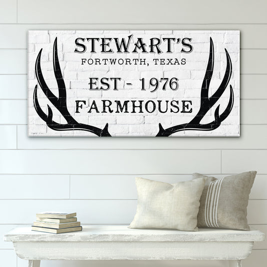 Custom Farmhouse Sign – Personalized Farmhouse Wall Art, Rustic Cattle Ranch Decor, Western Farmhouse Style, Large Vintage Country Farmhouse Wall Sign