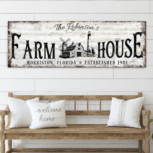 Personalized Rustic Farmhouse Sign - Family Name and Established Date - Custom Wooden Framed Farm Sign for Wall Decor, Barn, Homestead, or Housewarming Gift