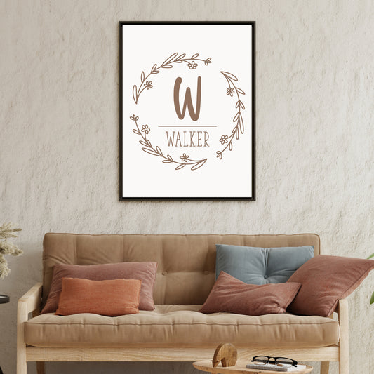 Personalized Monogram Family Last Name Sign - Custom Last Name Sign Monogram - Wedding & Anniversary Gift - Established Family Monogram Sign - Mini Rustic Home Décor