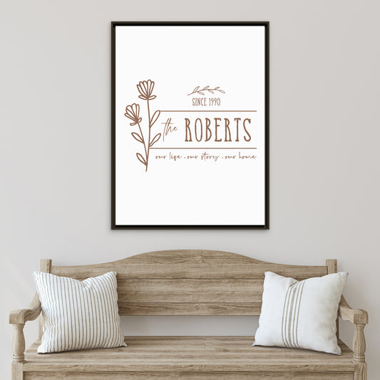 Personalized Monogram Family Last Name Sign - Custom Established Monogram for Wedding, Anniversary, Engagement, or Bridal Shower Gifts - Mini Rustic Family Name Monogram