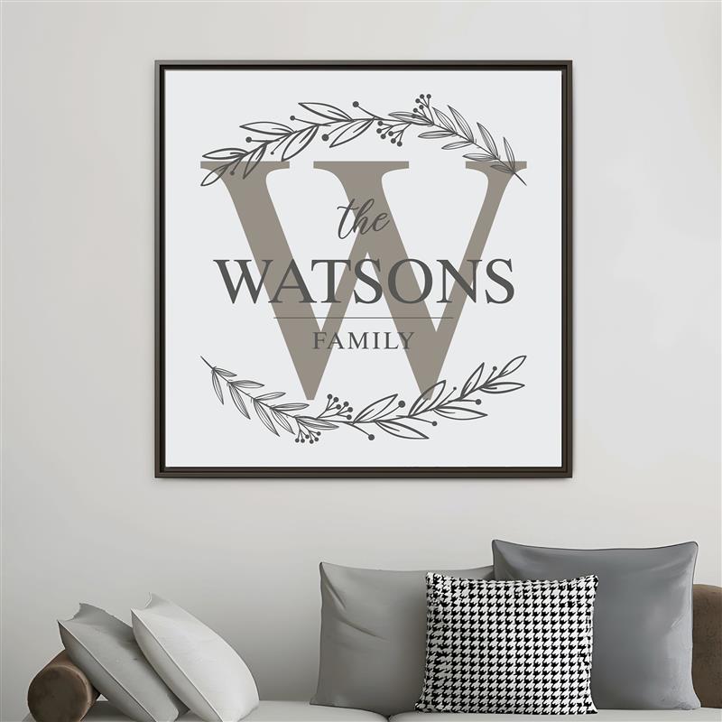 Personalized Floral Monogram Family Name Signs - Custom Wall Art - Wood Framed Monogram Decor - Farmhouse & Vintage Style Gifts for Home, Weddings & Special Events