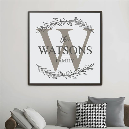 Personalized Floral Monogram Family Name Signs - Custom Wall Art - Wood Framed Monogram Decor - Farmhouse & Vintage Style Gifts for Home, Weddings & Special Events