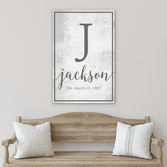 Personalized Monogram Family Last Name Sign - Custom Farmhouse Style Wall Decor for Living Room, Entryway, Bedroom, Kitchen, Office