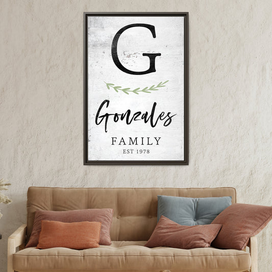 Personalized Monogram Family Last Name Sign - Custom Canvas Wall Decor for Living Room, Kids Room - Gifts for Him, Her, or Couples
