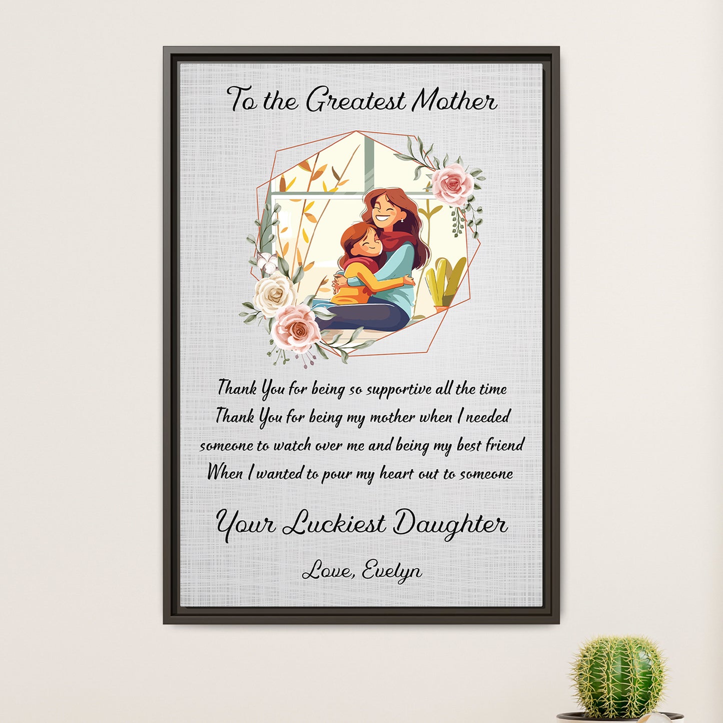 Personalized Mother's Day Sign - Gift from Daughter or Son – Custom Sentimental Gift for Mom, Poster for Mother's Day