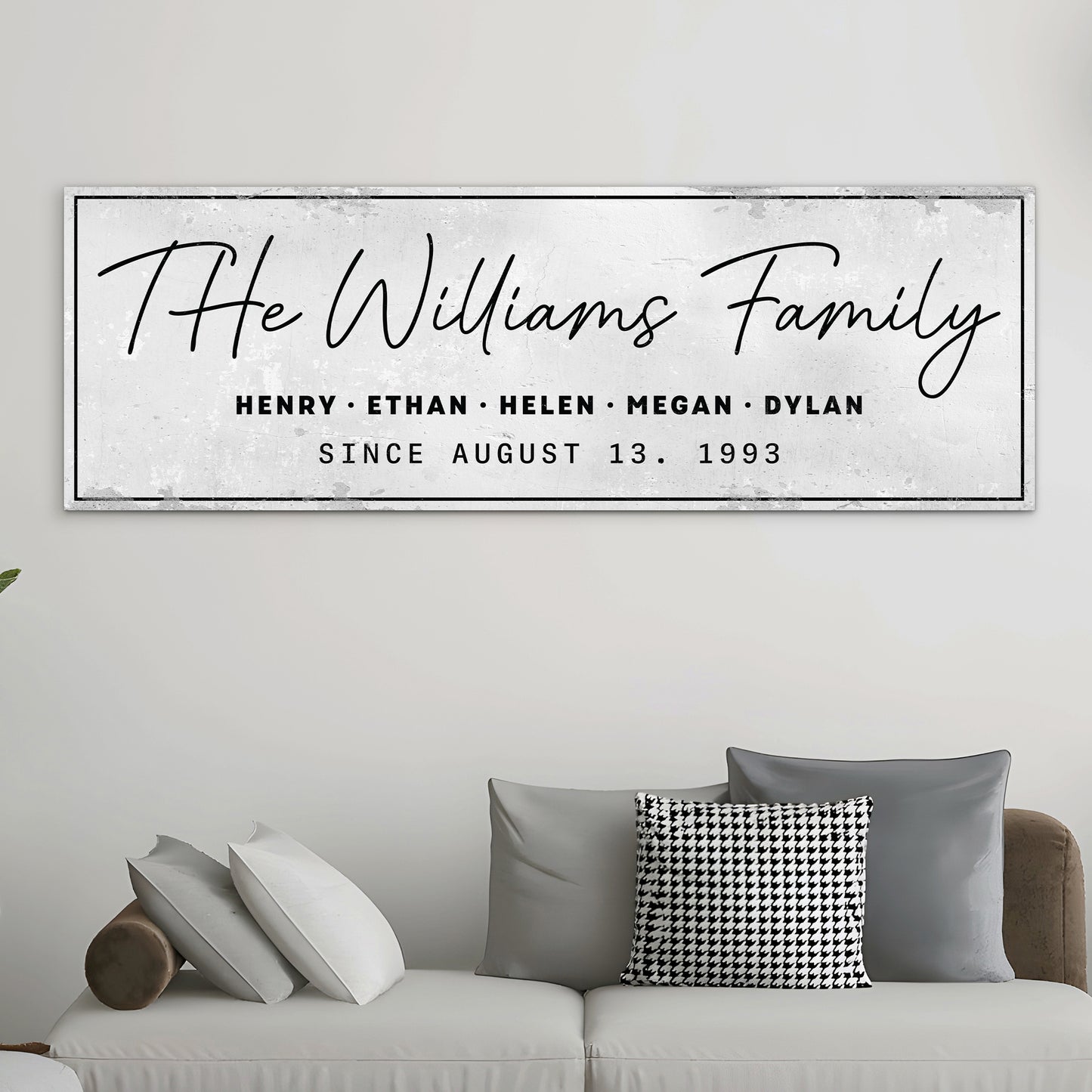 Personalized Family Name Sign with Kids' Names - Custom Wood Framed Last Name Wall Art for Farmhouse, Lake House, or Cabin Decor - Great Gift for Weddings, Anniversaries, Parents, or Grandparents