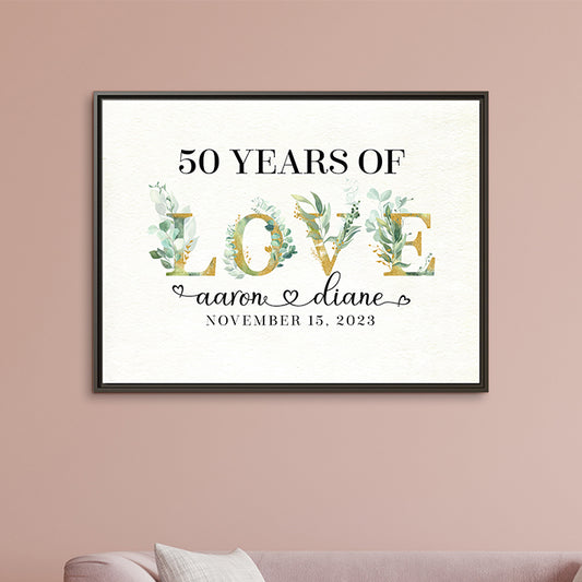 Personalized Anniversary Signs - Couple Names Heart Print, Custom Printable Wall Art, Romantic Valentine’s Day, Anniversary, Wedding Gift, Engagement Present, Name Print for Bedroom Décor