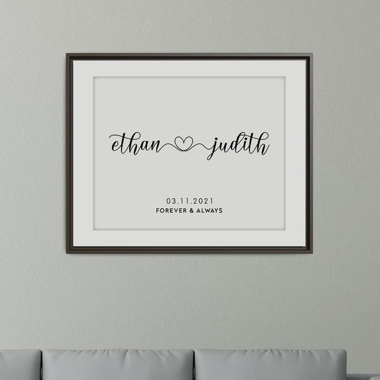 Personalized Anniversary Signs - Custom Couple Name - Love Heart Wall Art, Rustic Wood Initials Sign, Perfect Gifts for Husband, Wife, Anniversary, Engagement, Valentine's Day, Christmas, Long Distance, and New Home