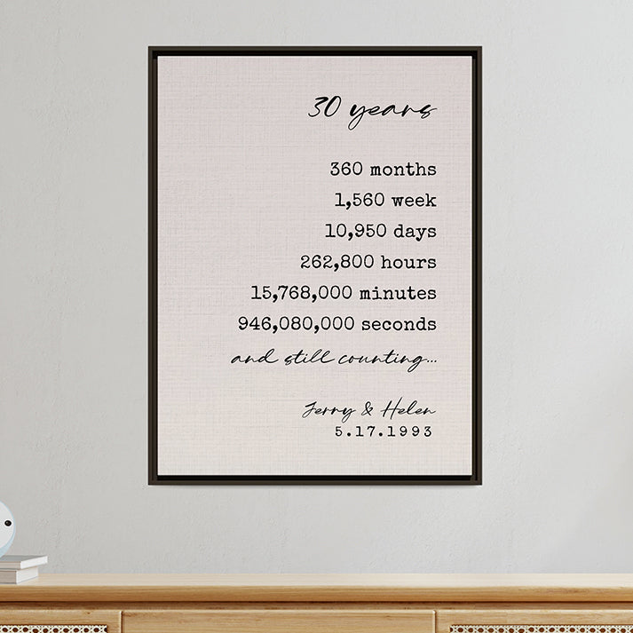 Custom Anniversary Signs - Personalized Couple Names Print, Anniversary Countdown Sign, Love Heart Wall Art, Wedding, Engagement, Gift for Couples, Husband, Wife, Boyfriend, Girlfriend, Valentine’s Day, Christmas, or New Home Décor