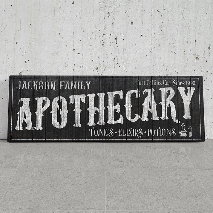 Personalized Apothecary Sign - Custom Witch Wall Decor, Halloween Party Decoration, Gothic & Spooky Modern Farmhouse Art, Vintage Apothecary Shop Sign, Witch Gift, Birthday & Christmas Gift, Unique Halloween Wall Hanging, Rustic Bathroom & Kitchen Decor