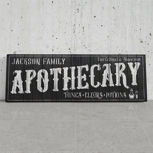 Personalized Apothecary Sign - Custom Witch Wall Decor, Halloween Party Decoration, Gothic & Spooky Modern Farmhouse Art, Vintage Apothecary Shop Sign, Witch Gift, Birthday & Christmas Gift, Unique Halloween Wall Hanging, Rustic Bathroom & Kitchen Decor