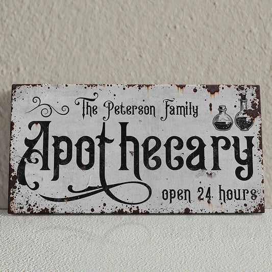 Personalized Apothecary Sign – Custom Vintage Witch Wall Decor for Halloween, Gothic Modern Farmhouse Bathroom or Kitchen Art, Witchy Gift for Birthday, Christmas, or Halloween Party Decoration