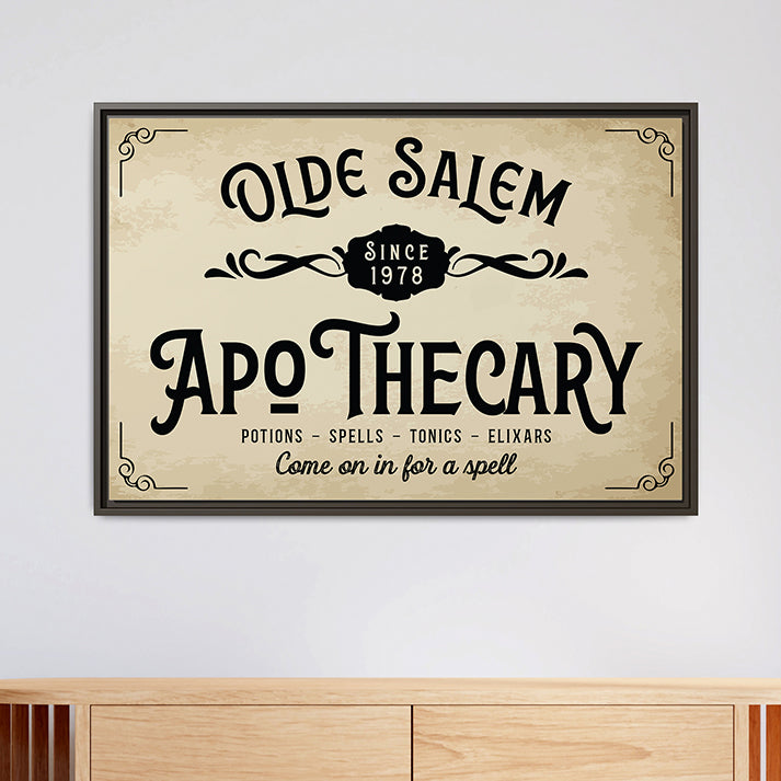Custom Apothecary Signs Wall Art - Personalized Vintage Spooky Witch Decor, Bathroom Sign, Farmhouse Halloween Wall Art, Halloween Party, Spells & Potions Sign