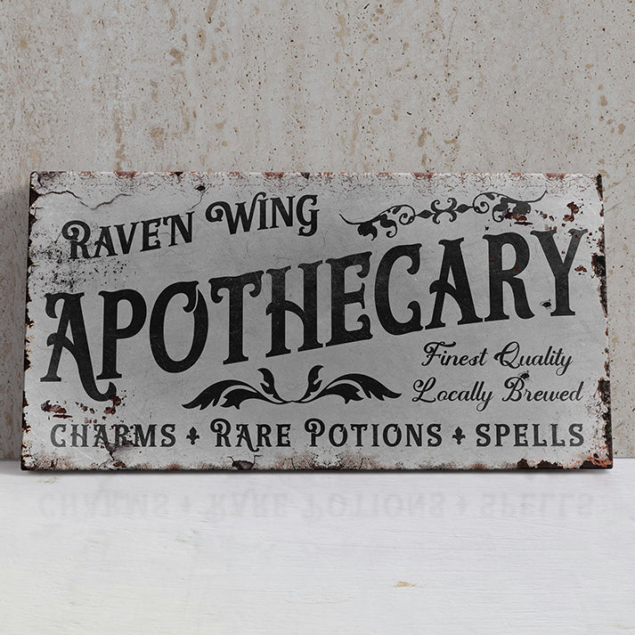Personalized Vintage Halloween Apothecary Sign – Custom Witchy Wall Art with Charms, Potions & Spells – Rustic Farmhouse Decor for Apothecary Cabinet, Wiccan Gift, or Gothic Home