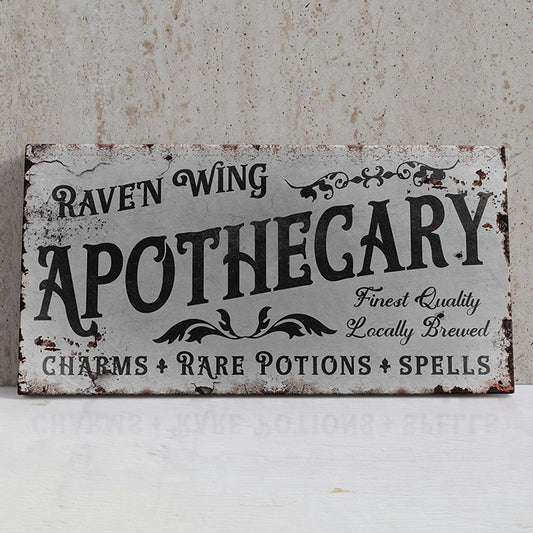 Personalized Vintage Halloween Apothecary Sign – Custom Witchy Wall Art with Charms, Potions & Spells – Rustic Farmhouse Decor for Apothecary Cabinet, Wiccan Gift, or Gothic Home
