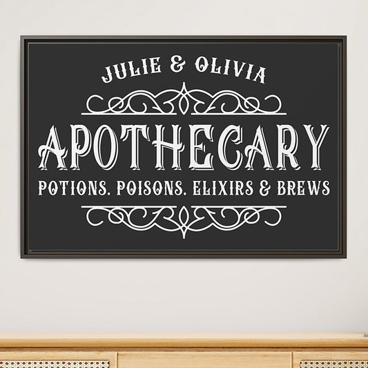 Personalized Halloween Apothecary Sign – Vintage Witchy Decor, Potion Clipart, Mystical Brews, Wiccan Wall Art, Gothic Halloween Printables for Cricut, Witchcraft Gifts & Dark Academia Aesthetic