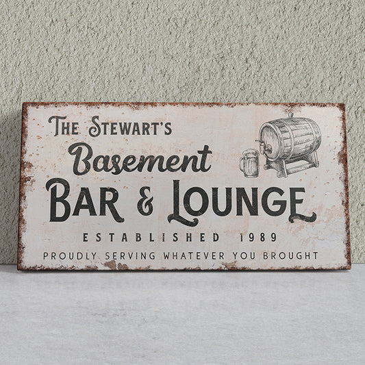 Personalized Basement Bar Sign - Custom Wooden Signs for Home Bar, Man Cave, Pub, Billiard Room, Rustic Wall Decor, Pool Hall, and Game Room Gift