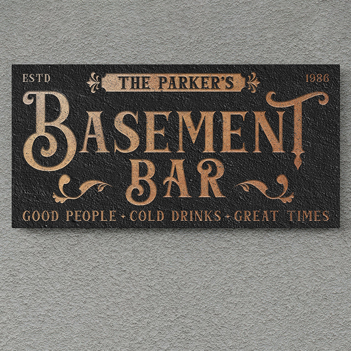 Custom Basement Bar Sign, Personalized Man Cave Sign, Custom Wood Bar Signs, Vintage Pub Decor, Housewarming Gift, Personalized Family Bar, Basement Bar Wall Art, Personalized Lower Level Sign