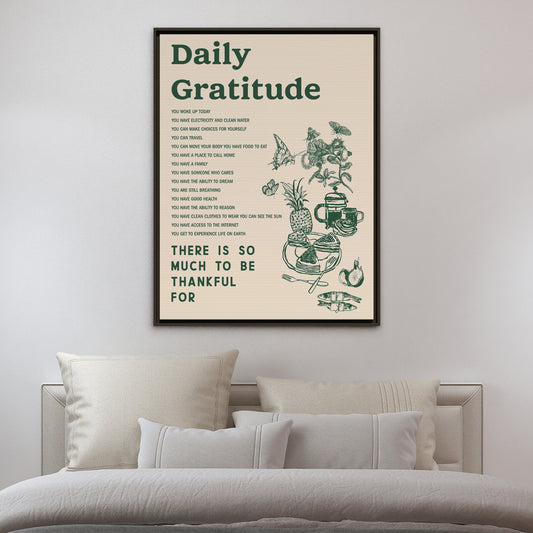 Personalized Bedroom Quote Wall Art - Custom Bedroom Quote Wall Art - Daily Gratitude Canvas - Wall Art for Dorm Room - Home Office Inspiration Wall Decor - Spiritual Wall Art