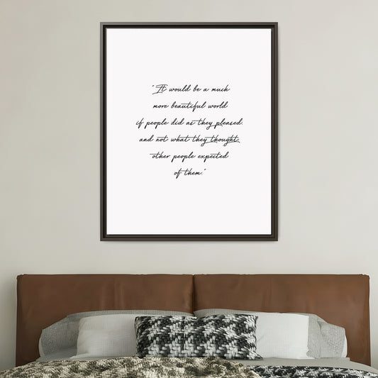 Custom Bedroom Quote Wall Art - Personalized Inspirational Typography Print for Bedrooms, Living Rooms - Framed Canvas - Minimalist Bedroom Wall Décor