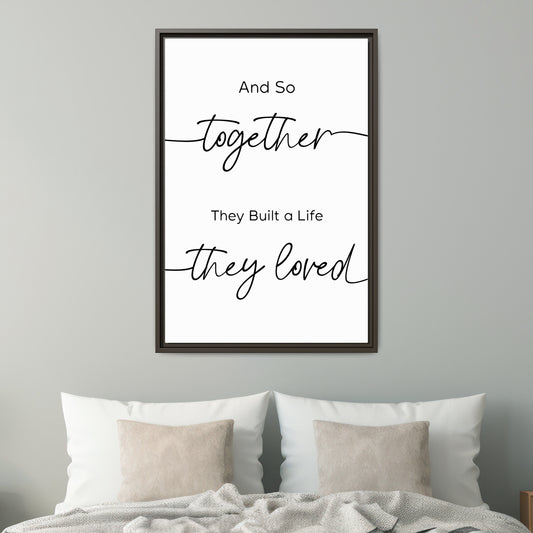Personalized Bedroom Quote Wall Art - Custom Family Love Quote for Couples - Wall Art for Above Bed Decor - Romantic Bedroom Canvas Typography Sign