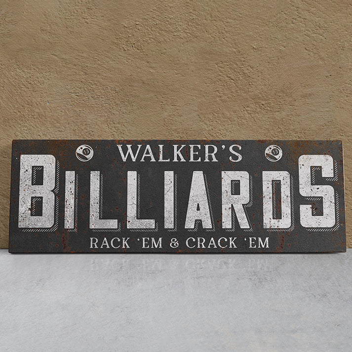 Custom Billiards Signs | Personalized Pool Hall Decor, Game Room, Man Cave, and Pool Table Signs | Quality Billiard Room, Saloon, and Bar Signs | Unique Custom Gifts for Billiards Fans, and Family Gifts