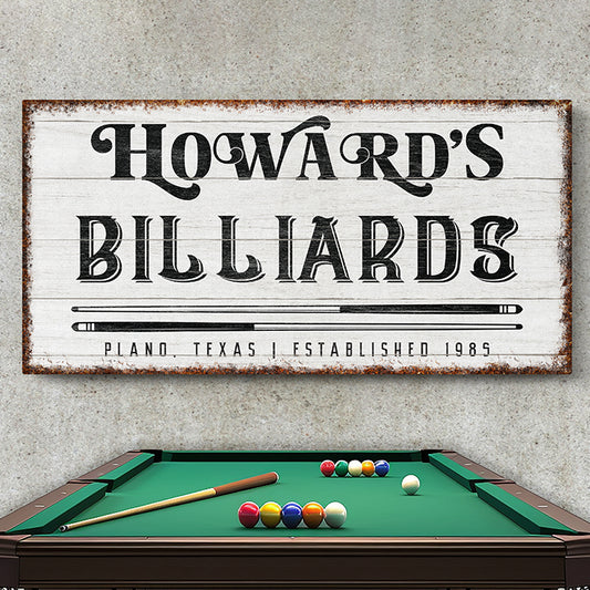 Custom Billiards and Darts Sign | Personalized Man Cave Decor | Rustic Vintage Bar Sign | Pool Room, Game Room, and Father’s Day Gift for Him | Custom Outdoor and Indoor Sign for Billiard Rooms and Home Bars