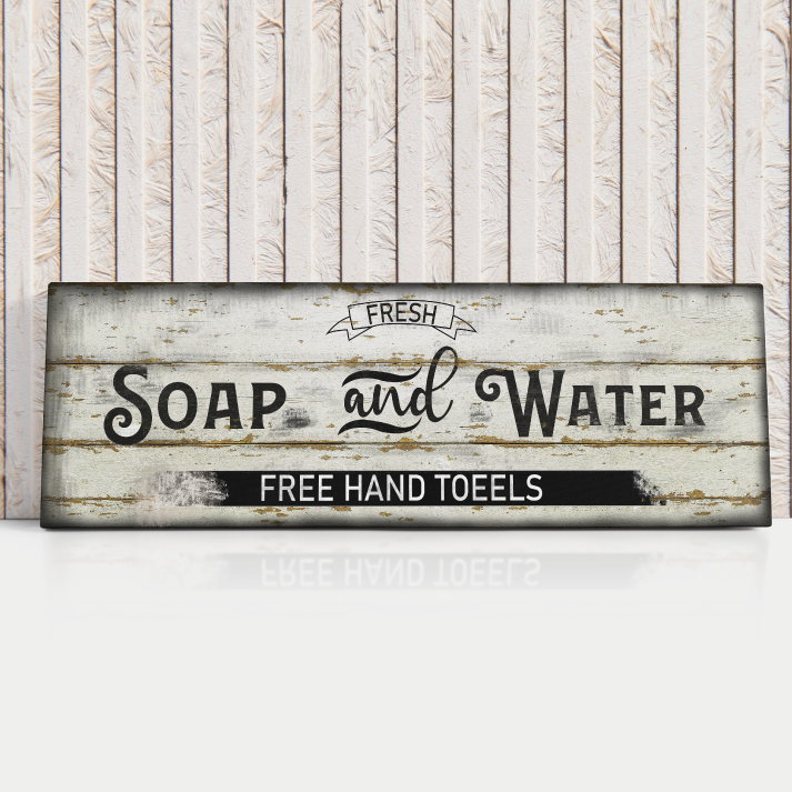 Personalized Vintage Bathroom Wall Art | Custom Rustic Wooden Bathroom Sign | Personalized Bath Decor | Farmhouse Powder Room Sign | Black and White Nostalgic Bath Print | Guest Bathroom Wall Decor