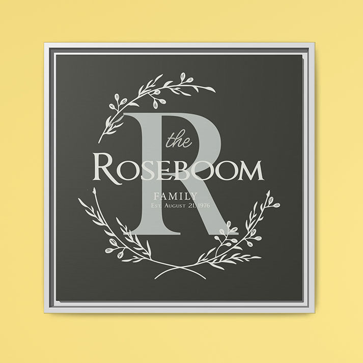 Personalized Monogrammed Wall Art - Custom Printed Wood Family Name Sign With Monogram Initial, Framed Wooden Last Name Sign for Home Decor, Wedding Gift, Anniversary, Housewarming, or Valentine’s Day