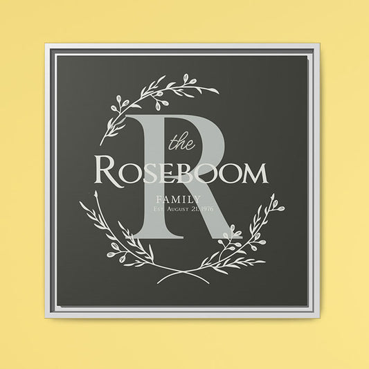 Personalized Monogrammed Wall Art - Custom Printed Wood Family Name Sign With Monogram Initial, Framed Wooden Last Name Sign for Home Decor, Wedding Gift, Anniversary, Housewarming, or Valentine’s Day