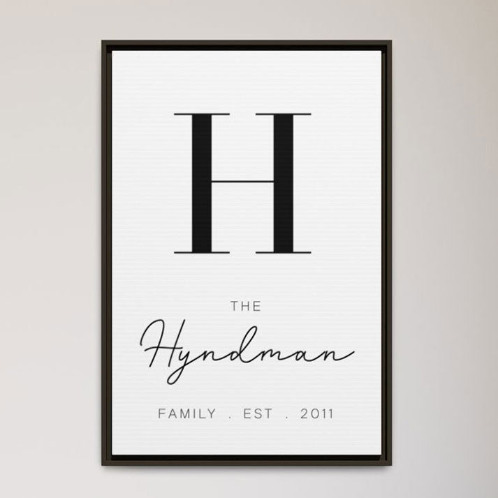 Personalized Monogrammed Wall Art - Custom Wooden & Canvas Monogram Wall Art - Last Name Established Sign for Weddings, Anniversaries, Housewarmings - Rustic Farmhouse Decor & Unique Gift