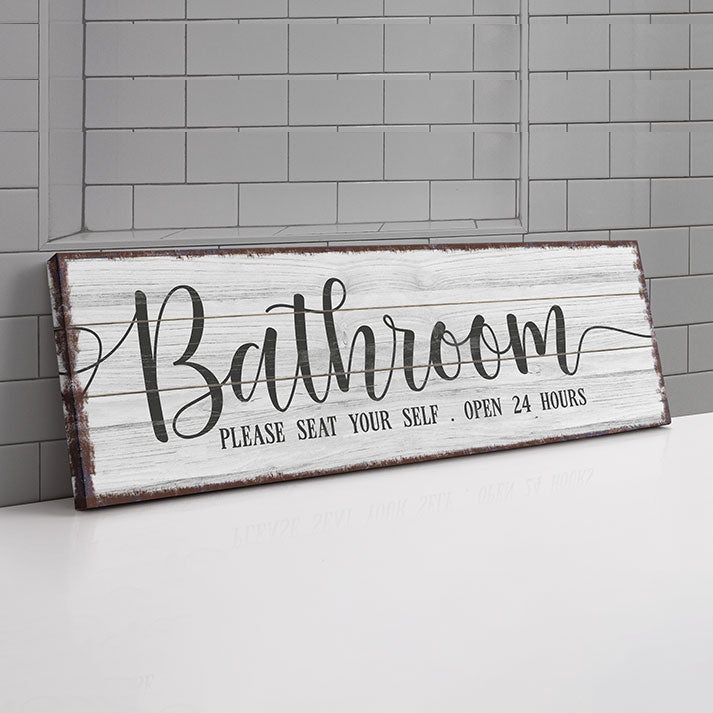 Personalized Rustic Farmhouse Bathroom Wall Art - Custom Vintage Hot Bath Sign, Retro Bathroom Decor, Classic, Wall Art, Premium Quality Rustic Style