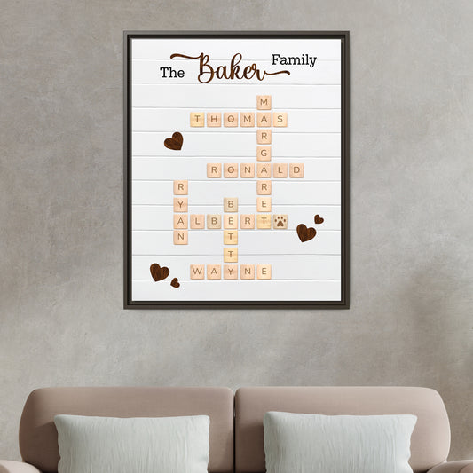 Custom Scrabble Family Name Signs - Personalized Family Name Scrabble Wall Art - Crossword Name Sign for Home Décor, Anniversary, Mother’s Day