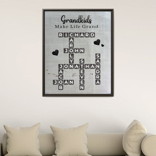 Personalized Family Name Scrabble Sign - Custom Scrabble Family Name Signs - Crossword Name Decor for Home Wall Hanging