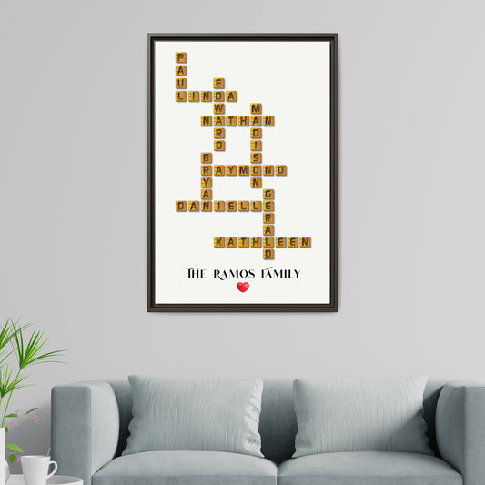 Personalized Family Name Signs Scrabble - Custom Family Name Signs & Crossword Wall Art for Birthdays, Weddings, Anniversaries, Christmas & New Home Gifts