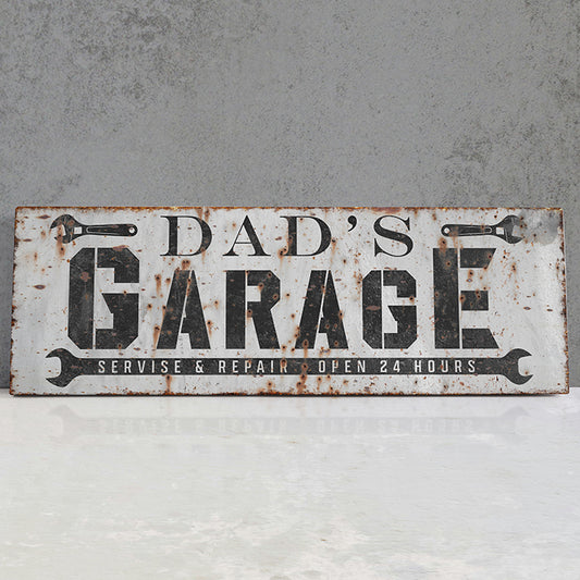 Personalized Garage Sign - Custom Garage Decor with Name and Color - Dad’s Garage, Grandpa’s Workshop, Man Cave, Mechanic Shop, Perfect Father’s Day, Birthday, or Housewarming Gift