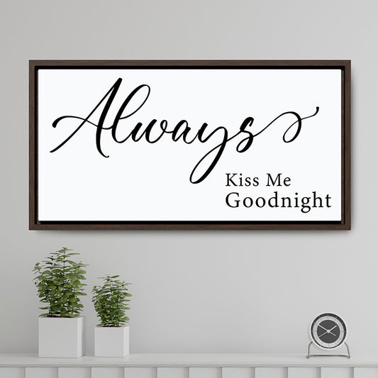 Personalized Goodnight Sign – Romantic Bedroom Wall Decor, Bedtime Quote, Love Wall Sticker for Above Bed, Valentine’s Day Gift, Wedding Card, Watercolor Calligraphy Poster
